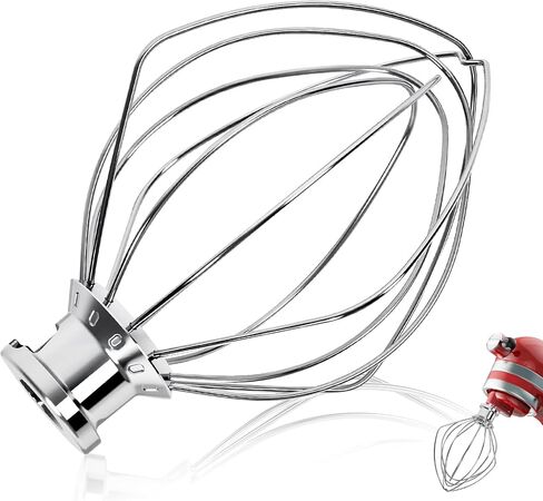 Whisk Attachments for KitchenAid 4.5/5Quart Mixer, Titl-head Stand Kitchen aid Mixer Accessories, Upgrade 6 wire Whole Stainless Steel Whisk parts Dishwasher Safe not Tarnish in Saudi Arabia