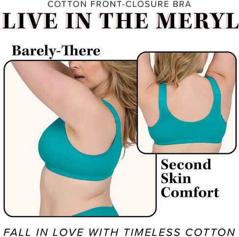Women's Plus Size Meryl Cotton Front-Close Wireless Bra - 38 F-H, Wistful Mauve Purple in Kuwait