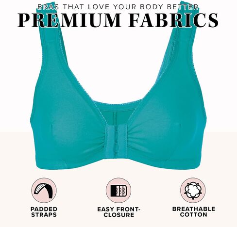 Women's Plus Size Meryl Cotton Front-Close Wireless Bra - 38 F-H, Wistful Mauve Purple in Kuwait