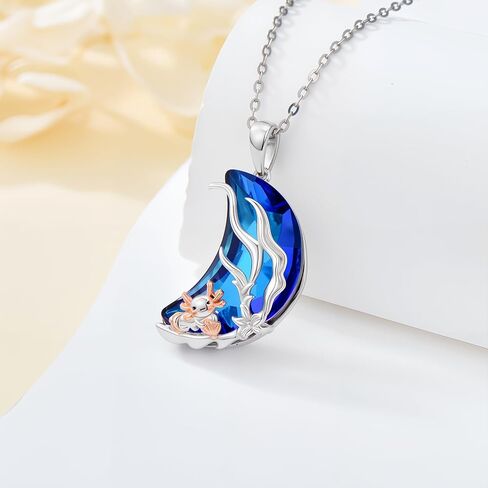 Mushroom Necklace,Frog Necklace 925 Sterling Silver Frog Mushroom Pendant Mushroom Frog Necklace with Crystal Mushroom Amphibians Reptiles Frog Necklaces Jewelry Gift for Women Girls Graduation in Kuwait