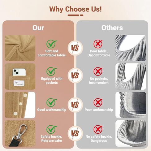 Dog Carrier Sling,Indoor Comfort Adjustable Cat Sling Carrier,with Front Pocket and Seat Belt Dog Carriers for Small Dogs Machine Washable,Suitable for Family Outdoor Use (Medium, Khaki) in Saudi Arabia