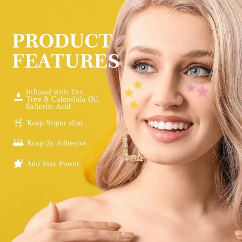 Mandabloom Acne Patches Rainbow Stars, Hydrocolloid Pimple Patches, Absorb Fluid and Reduce Inflammation, Cute Star Shape, Vegan and Cruelty-Free Skincare (108 Count) in Saudi Arabia