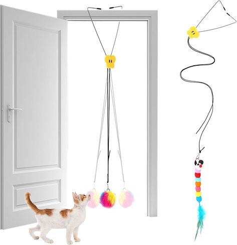 قطعتان من ألعاب القطط التفاعلية للقطط الداخلية، لعب مستقل للتعليق على باب القطط، لعبة كاتربيلر والطيور الطائرة لإطار الباب، لعبة تعليق تلقائية للحيوانات الأليفة من أجل مطاردة الحيوانات الأليفة ذاتية اللعب للبالغين الذين يشعرون بالملل في الأماكن المغلقة in Kuwait