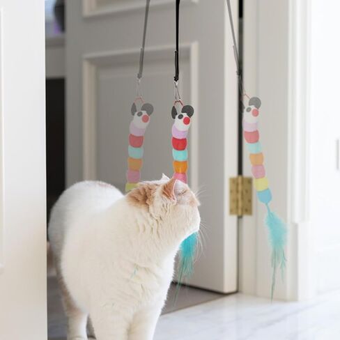 قطعتان من ألعاب القطط التفاعلية للقطط الداخلية، لعب مستقل للتعليق على باب القطط، لعبة كاتربيلر والطيور الطائرة لإطار الباب، لعبة تعليق تلقائية للحيوانات الأليفة من أجل مطاردة الحيوانات الأليفة ذاتية اللعب للبالغين الذين يشعرون بالملل في الأماكن المغلقة in Kuwait