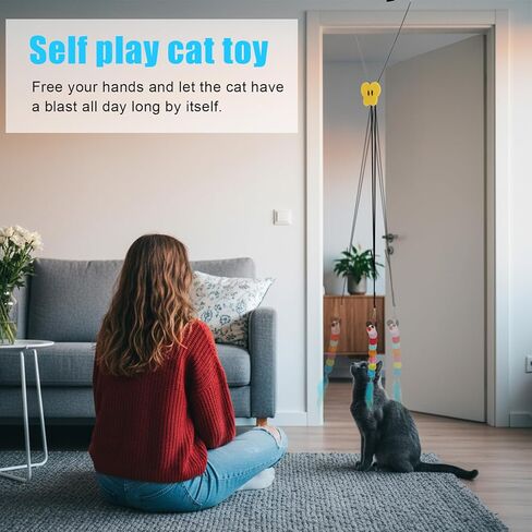 قطعتان من ألعاب القطط التفاعلية للقطط الداخلية، لعب مستقل للتعليق على باب القطط، لعبة كاتربيلر والطيور الطائرة لإطار الباب، لعبة تعليق تلقائية للحيوانات الأليفة من أجل مطاردة الحيوانات الأليفة ذاتية اللعب للبالغين الذين يشعرون بالملل في الأماكن المغلقة in Kuwait