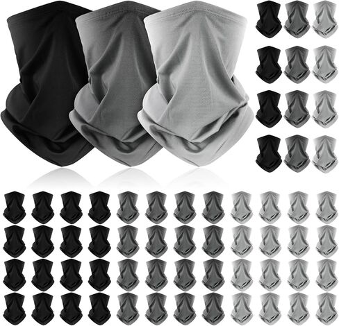 Jecery 60 قطعة من أغطية الرأس للرجال والنساء للحماية من أشعة الشمس فوق البنفسجية ووشاح الوجه متعدد الاستخدام وقناع أسود قابل لإعادة الاستخدام للرياضة والمشي لمسافات طويلة وركوب الدراجات in Kuwait