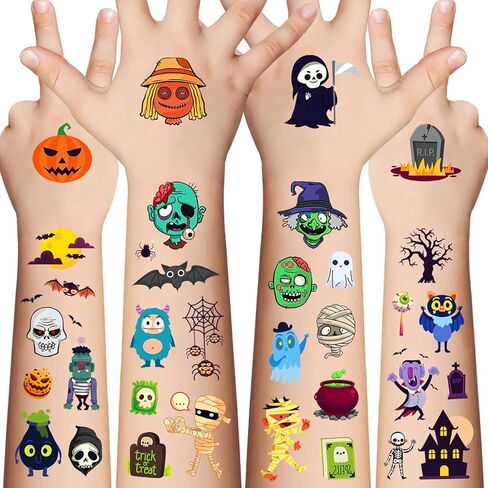 Finduat Glow In The Dark Groovy 70s Temporary Tattoos Stickers Kids Waterproof Luminous Tattoo Stickers Hippie Theme Birthday Party Supplies, Good Vibes Only Favors, Smiley, Rainbow Arts and Crafts in Saudi Arabia