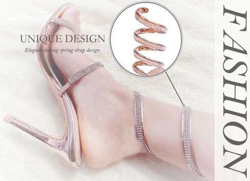 Womens's Rhinestone Sparkly Heels Sandals-Ankle Wrap Around Crystals Casual Evening Gowns Party Sandal Sandals in Saudi Arabia