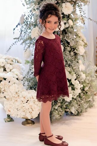 2Bunnies Girl Baby Girl Vintage Lace Scalloped Trim Boho Country Baptism Christening Flower Girl Dress in Saudi Arabia