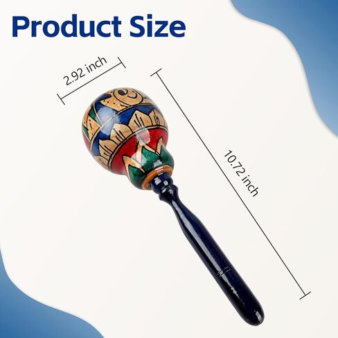 9.7 "Maracas Triple -Head Wooden -Maracas -large Shaker الإيقاعية الإفريقية المصنوعة in Saudi Arabia
