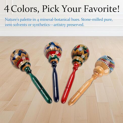 9.7 "Maracas Triple -Head Wooden -Maracas -large Shaker الإيقاعية الإفريقية المصنوعة in Saudi Arabia