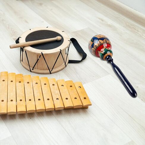 9.7 "Maracas Triple -Head Wooden -Maracas -large Shaker الإيقاعية الإفريقية المصنوعة in Saudi Arabia