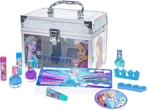 Barbie - Townley Girl Train Case Cosmetic Makeup Set Includes Lip Gloss, Eye Shimmer, Brushes, Nail Polish, Nail Accessories & more! for Kids Girls, Ages 3+ perfect for Parties, Sleepovers & Makeovers in Kuwait