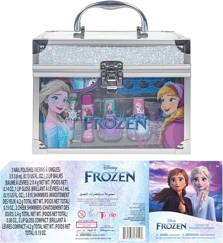 Barbie - Townley Girl Train Case Cosmetic Makeup Set Includes Lip Gloss, Eye Shimmer, Brushes, Nail Polish, Nail Accessories & more! for Kids Girls, Ages 3+ perfect for Parties, Sleepovers & Makeovers in Kuwait