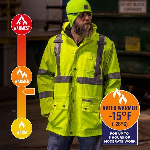 Ergodyne mens Hoodie Type R Class 3 4 in 1 Jacket, Lime, X-Large US in Saudi Arabia