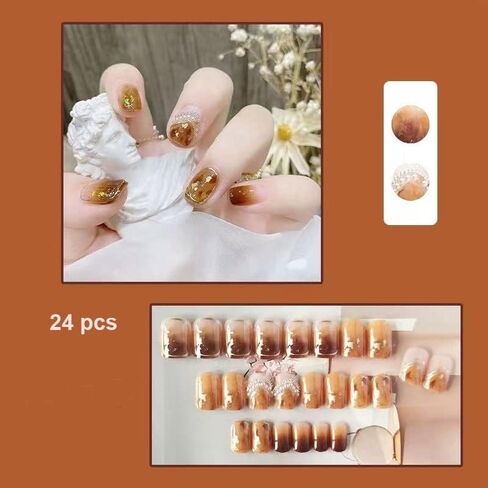 Magrace Extra Long Press on Nails Coffin Fake Nails French Tips False Nails with Designs 24 pcs Stick on Nails for Women in Saudi Arabia