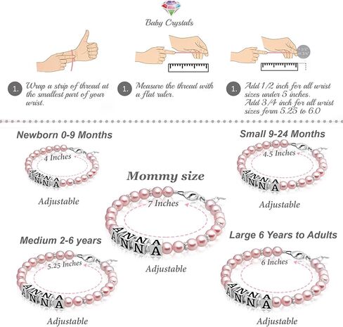 925 Sterling Silver Rose Pearl Bracelet for girls, Newborn Baby Bracelets for Infant Girls, Toddler Bracelets and little Girl Jewelry, Gifts for Teenage Girls in Saudi Arabia