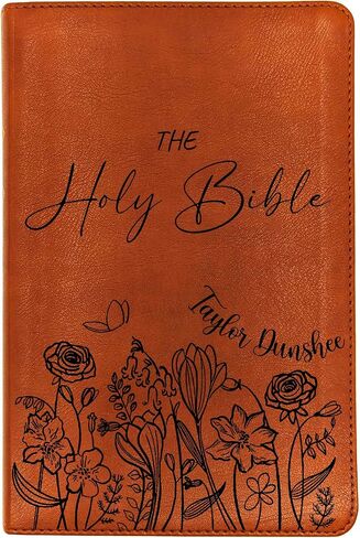 شخصية الكتاب المقدس الاسبانية الانجليزية | Biblia Bilingüe RVR1960 & ESV | اسم محفور مخصص | اسم جرابادو | هدية مسيحية ثنائية اللغة | Regalo كريستيانو بارا هومبريس إي موخيريس (عباد الشمس) in Kuwait