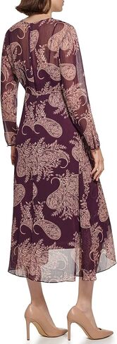 تومي هيليفيغر فستان شيفون متوسط الطول باكمام ربع كم للنساء in Kuwait