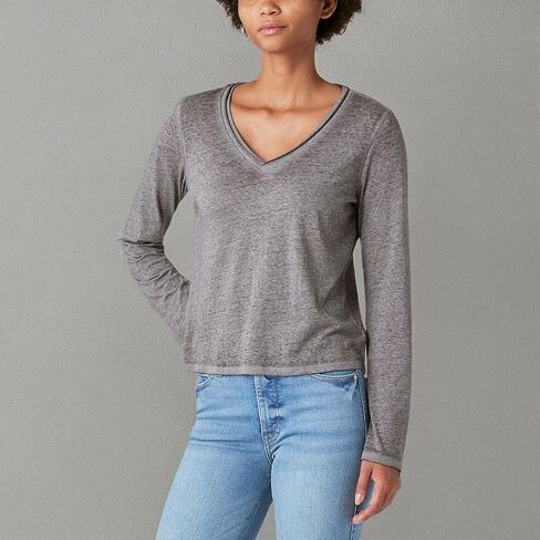 Lucky Brand Women's Long Sleeve V Neck Tee in Saudi Arabia