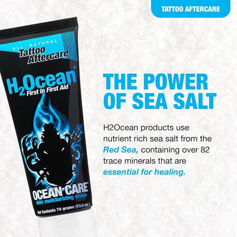 H2Ocean Ocean Care Tattoo Aftercare Water-Based Unscented Lotion for Extreme Tattoo Healing, Skin Soothing Cream & Moisturizer 2.5 oz in Saudi Arabia