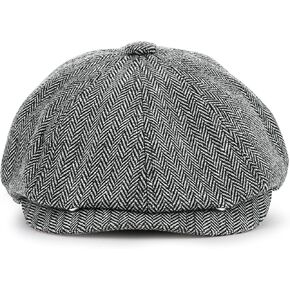 قبعة KeepSa Newsboy قبعة Baker Boy Hat قبعات مسطحة - 8 لوحات Peaky Herringbone Tweed Gatsby Hat Ivy Irish Cap للرجال والنساء in Kuwait