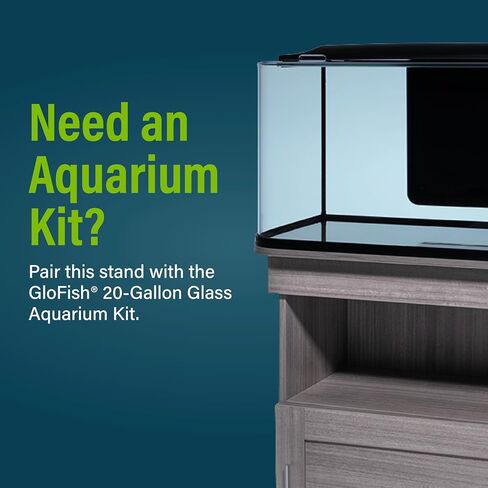 مجموعة حوض السمك الزجاجية GloFish، سعة 20 جالون، تتضمن عصا إضاءة LED زرقاء ممتازة وترشيح متكامل، مثالية للمبتدئين أو الهواة المتمرسين، تصميم سلس ومنحني in Saudi Arabia