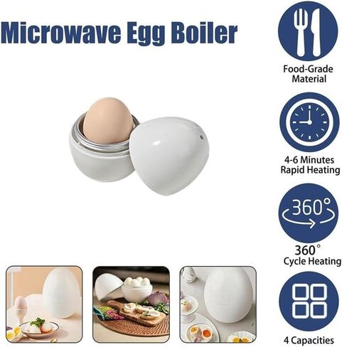 Microwave Egg Boiler 1 Egg Capacity Microwave Egg Cooker for Hard Boiled Eggs Microwave Egg Maker Under 9 minutes Medium and Hard Boiled Egg Cooker Rapid Egg Boiler Microwavable Egg Poacher in Saudi Arabia