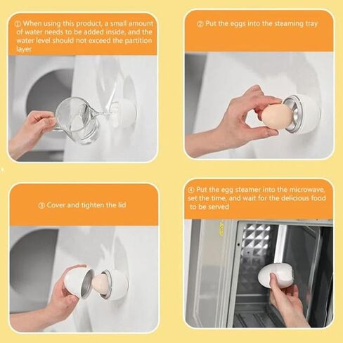 Microwave Egg Boiler 1 Egg Capacity Microwave Egg Cooker for Hard Boiled Eggs Microwave Egg Maker Under 9 minutes Medium and Hard Boiled Egg Cooker Rapid Egg Boiler Microwavable Egg Poacher in Saudi Arabia