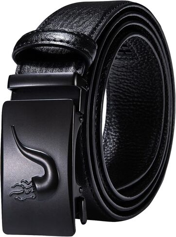 Barry.Wang Mens Color Belt Fashion Genuine Leather Ratchet Automatic Buckle Luxury Gift Box in Kuwait