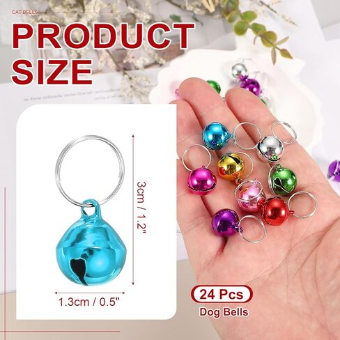 PATIKIL 24 PCS Dog Bell, Mini Cat Bell Small Pet Collar Bells Keychain Cute Bulk Metal Loud Jingle for Dog Collar Charm Pendant Necklace DIY Crafts Christmas Tree Decorations in Saudi Arabia