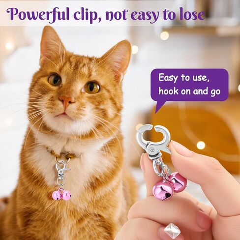 24 Pack Cat Dog Collar Bells, Pet Small Bells with Clasps Bell for Cat Collar Dog Collar Charms - Pet Pendant Accessories Colourful Christmas Gift in Saudi Arabia