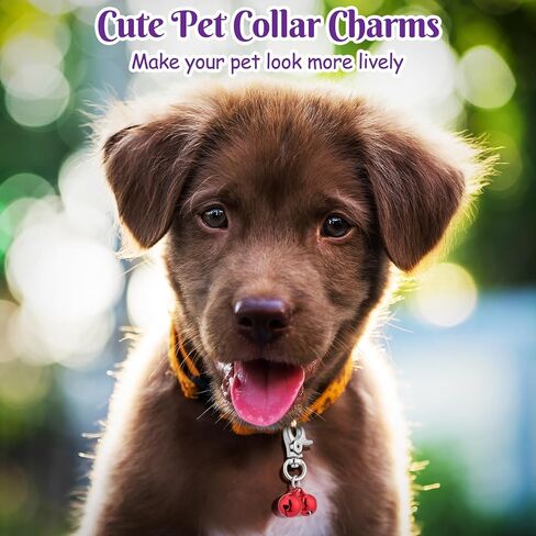 24 Pack Cat Dog Collar Bells, Pet Small Bells with Clasps Bell for Cat Collar Dog Collar Charms - Pet Pendant Accessories Colourful Christmas Gift in Saudi Arabia
