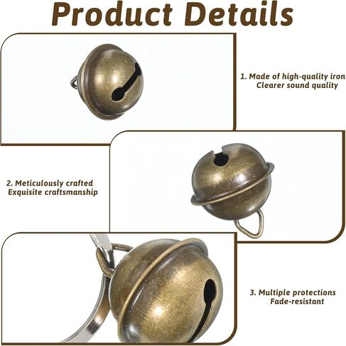 5pcs Dog Bells for Pet Tracking, Extra Loud Dog and Cat Bells for Collar, Copper Bells with Key Ring, Vintage Copper Collar Charms Pendant in Saudi Arabia