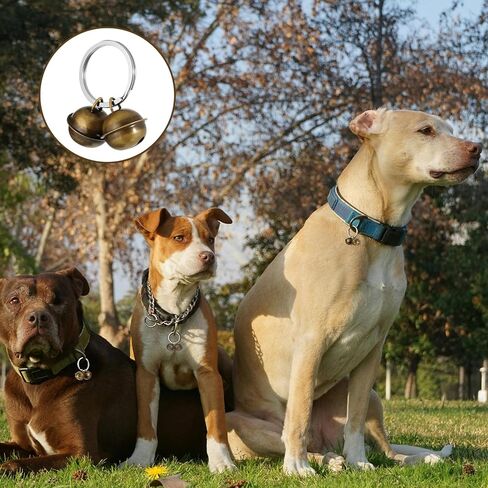 5pcs Dog Bells for Pet Tracking, Extra Loud Dog and Cat Bells for Collar, Copper Bells with Key Ring, Vintage Copper Collar Charms Pendant in Saudi Arabia