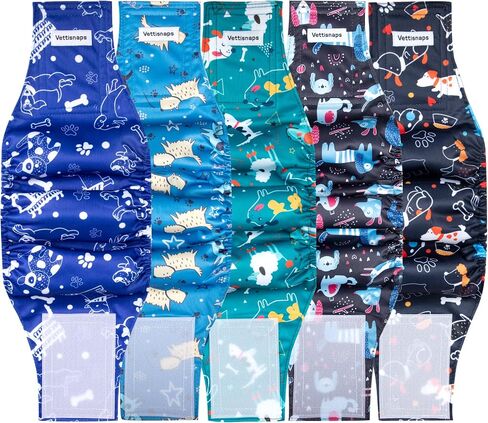 5 Pack Dog Diapers Male Reusable Belly Bands Washable for Medium Male Dogs, High Absorbency for Puppy & Doggy, Size XXL in Saudi Arabia