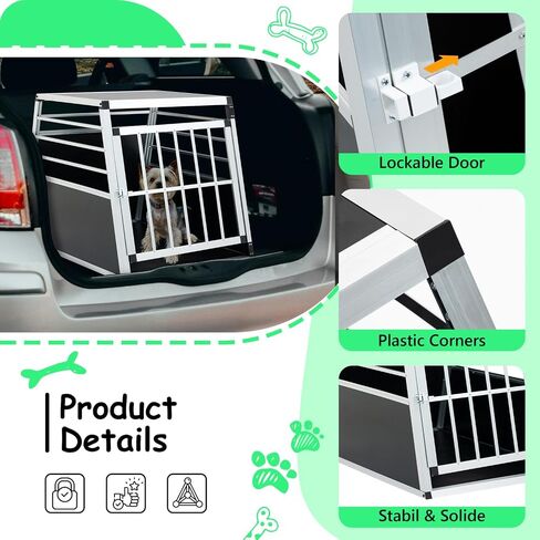 Aluminum Transport Box 35 × 25 × 27 in - Metal Black Silver - Lockable Door Ventilation - Pet Travel for Dogs Cats - Durable Outdoor-Ready in Saudi Arabia