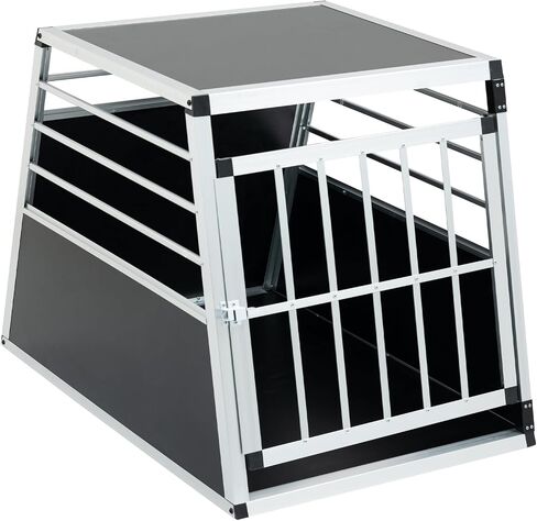 Aluminum Transport Box 35 × 25 × 27 in - Metal Black Silver - Lockable Door Ventilation - Pet Travel for Dogs Cats - Durable Outdoor-Ready in Saudi Arabia