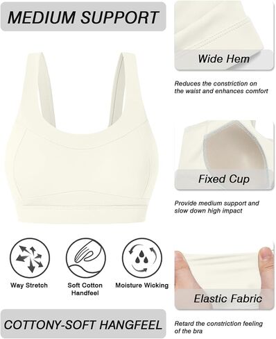 Comper Racerback Sports Bras for Women High Impact Workout Bra Medium Support Wide Straps Running Sport Bras Yoga Tank Tops in Saudi Arabia