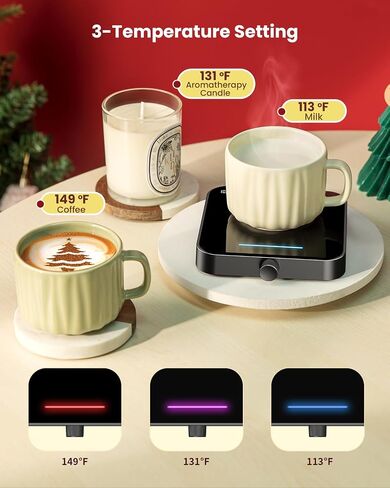 Maestri House Mug Warmer, Electric Coffee Cup Warmer for Desk with 3-Temp Settings,Auto Shut Off, Constant Temperature Heating for Beverage, Milk, Tea and Hot Chocolate at Home & Office (Gold) in Saudi Arabia