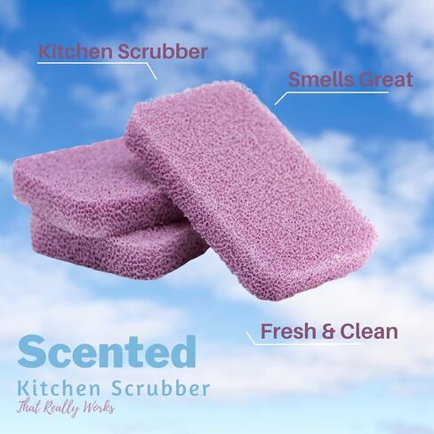 Peachy Clean Silicone Dish Sponge Scrubbers, Fresh Peach Scent, Non-Scratch, Odor-Resistant, Durable Dish Sponges for Kitchen in Saudi Arabia