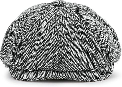 قبعة KeepSa Newsboy قبعة Baker Boy Hat قبعات مسطحة - 8 لوحات Peaky Herringbone Tweed Gatsby Hat Ivy Irish Cap للرجال والنساء in Kuwait