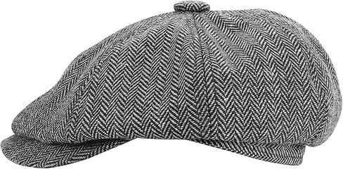 قبعة KeepSa Newsboy قبعة Baker Boy Hat قبعات مسطحة - 8 لوحات Peaky Herringbone Tweed Gatsby Hat Ivy Irish Cap للرجال والنساء in Kuwait