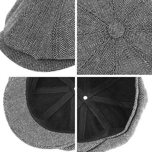 قبعة KeepSa Newsboy قبعة Baker Boy Hat قبعات مسطحة - 8 لوحات Peaky Herringbone Tweed Gatsby Hat Ivy Irish Cap للرجال والنساء in Kuwait