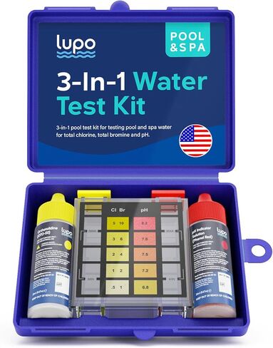 Lupo 3-in-1 Water Test Kit for Swimming Pools & Spas | Water Chemical Test Kit for pH, Total Chlorine and Total Bromine in Saudi Arabia