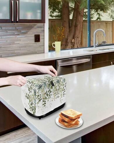 غطاء محمصة شريحتين، غطاء فرن محمصة من أوراق الأوكالبتوس الزرقاء مع جيوب، فرع التوت، واقي أدوات خبز طبيعية، أغطية غبار لأجهزة المطبخ الصغيرة وحماية بصمات الأصابع للنساء in Kuwait