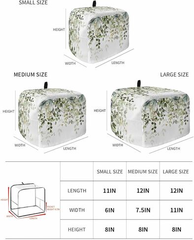 غطاء محمصة شريحتين، غطاء فرن محمصة من أوراق الأوكالبتوس الزرقاء مع جيوب، فرع التوت، واقي أدوات خبز طبيعية، أغطية غبار لأجهزة المطبخ الصغيرة وحماية بصمات الأصابع للنساء in Kuwait