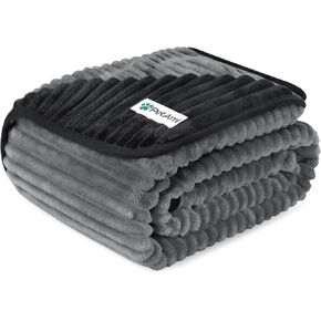 PetAmi Waterproof Dog Blanket, Leakproof Pet Blanket for Small Medium Large Dogs, Reversible Furniture Bed Sofa Couch Cover Protector, Plush Striped Pet Throw for Indoor Cat, 40x60 in, Navy Blue in Saudi Arabia