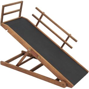 منحدر للكلاب لأريكة السرير - سلالم للحيوانات الأليفة للوصول إلى أريكة السرير بارتفاع 11.8 بوصة - 27.5 بوصة للكلاب الصغيرة أو الكبيرة التي يصل وزنها إلى 200 رطل، خطوات منحدر خشبي قابل للتعديل للكلاب قابل للطي ومحمول، سجادة مضادة للانزلاق (M-طبيعي) in Kuwait