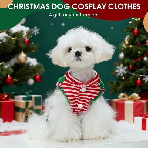 Dog Christmas Costume Outfit, Cute Reindeer Costume for Small Medium Dogs Cats, Funny Puppy Cosplay Clothes, Festive Pet Christmas Sweater for Winter Parties & Photo Shoots in Saudi Arabia